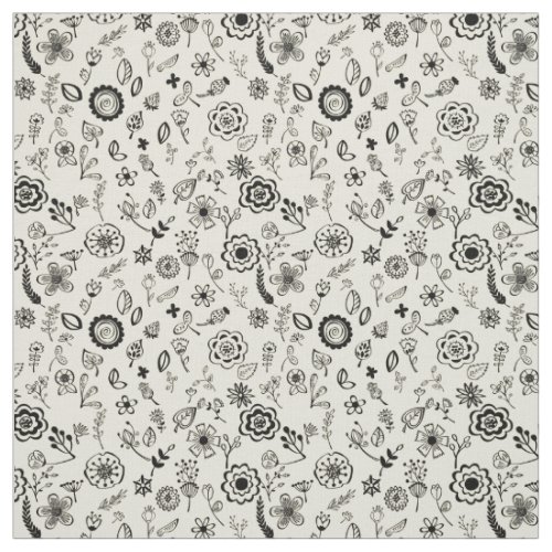 Flower Line Art Pattern _ Cute Floral Simple Fabric