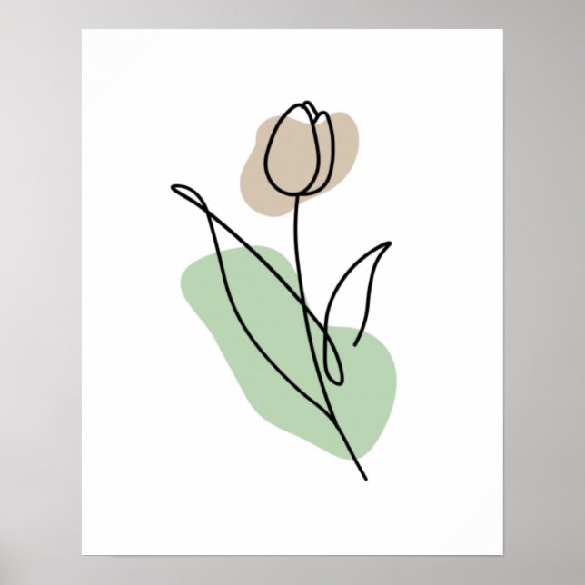 Flower Line Art Poster (Front)