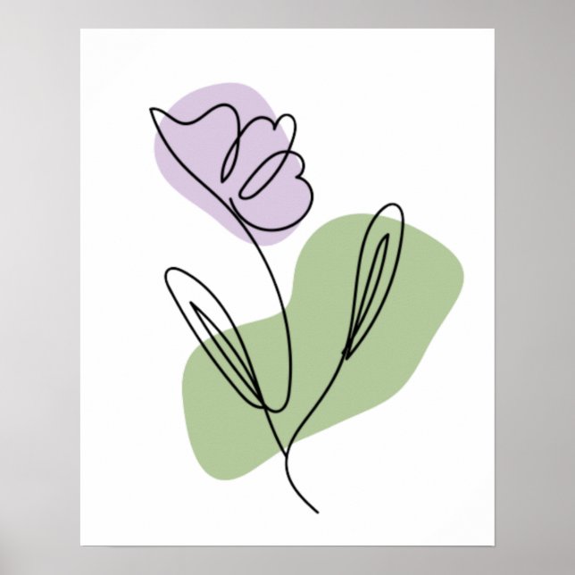 Flower Line Art Poster (Front)