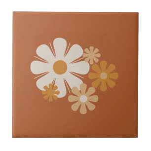 Flower Locus Retro Minimalist Floral Pattern Ceramic Tile