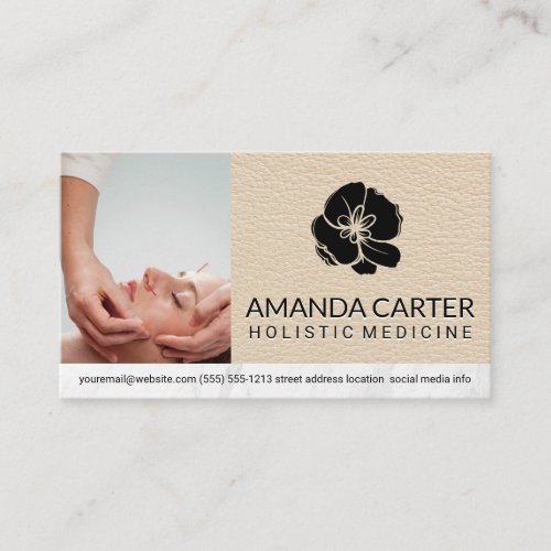 Flower Logo  Acupuncturist  Business Card