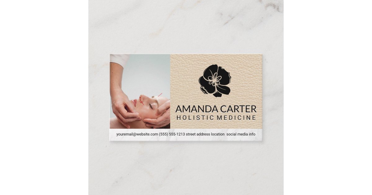 Flower Logo Acupuncturist Business Card Zazzle