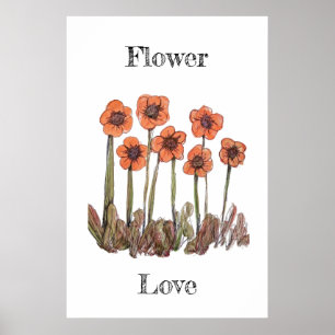 Flower Love Art Poster