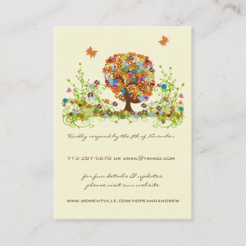 Flower Love Tree Response and Website Cards Business Card
