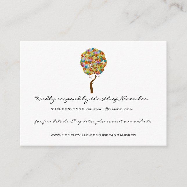 Flower Love Tree Response and Website Cards (Front)