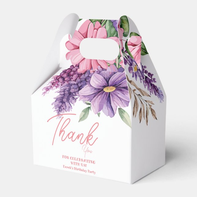 Flower lover's birthday favor boxes (Front Side)