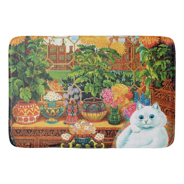 Flower Lovers Cat, Louis Wain Bathroom Mat (Front)