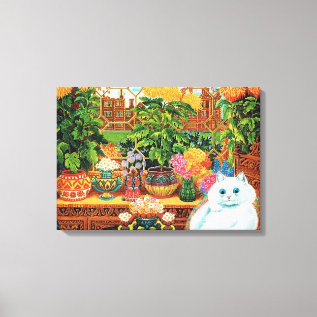 Flower Lovers Cat, Louis Wain Canvas Print (Front)