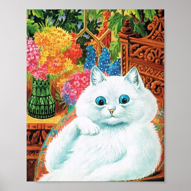 Flower Lovers Cat, Louis Wain Poster (Front)