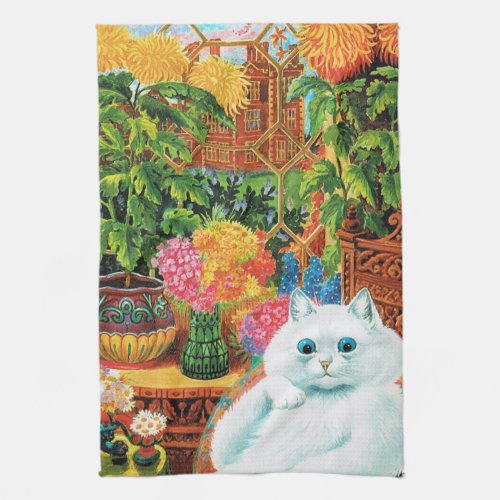 Flower Lovers Cat Louis Wain Towel