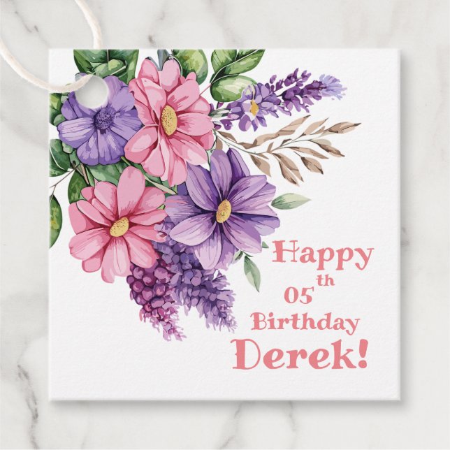 Flower lover's favor tags (Front)