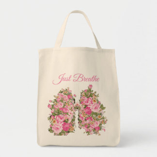 Flower Lungs Just Breathe Tote Bag