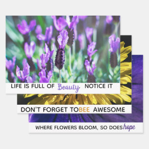 Flower macro photography motivational quotes wrapping paper sheets