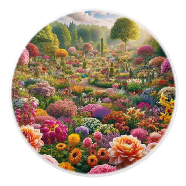 Flower magic – a paradise of colors ceramic knob (Front)