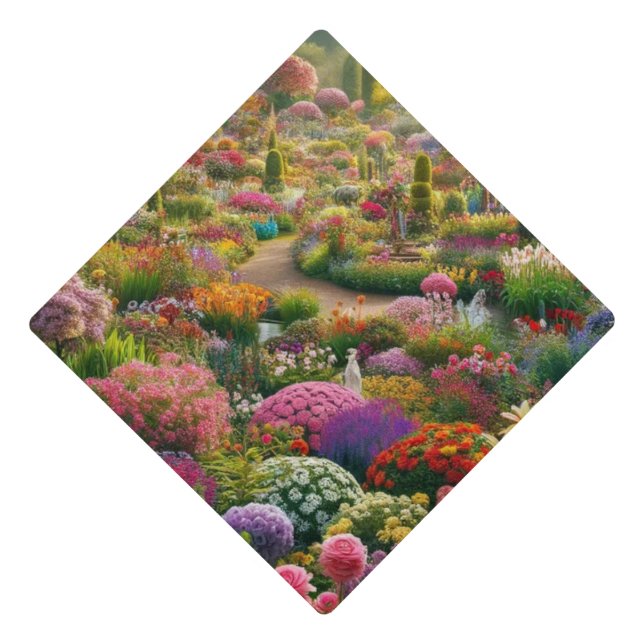 Flower magic – a paradise of colors graduation cap topper (Front)