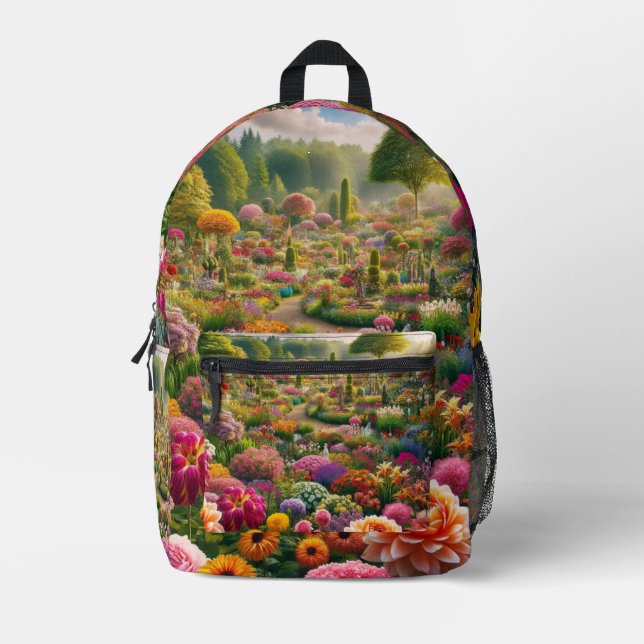 Flower magic – a paradise of colors printed backpack (Front)