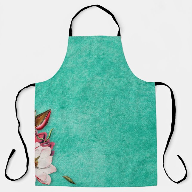 Flower magnolia paper vintage apron (Front)