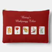 Flower Mahjong Tiles Accessory Bag