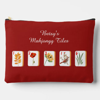 Flower Mahjong Tiles Accessory Bag