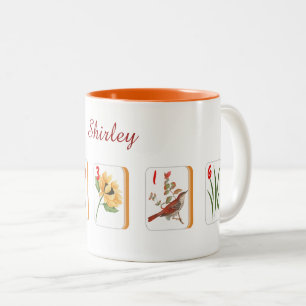 Flower Mahjong Tiles Personalized Mug
