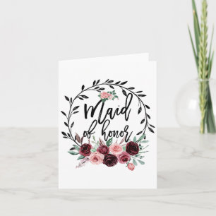 Flower Maid Of Honor Shower Wedding Bachelorette P Card