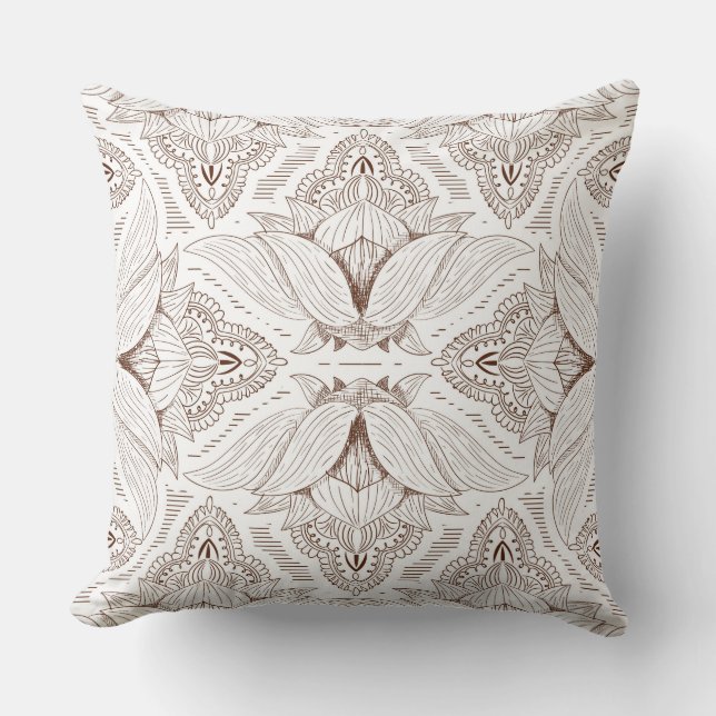 Flower Mandala 1 Throw Pillow (Front)