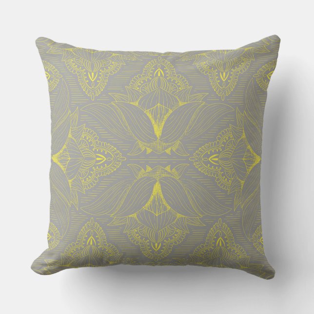 Flower Mandala 4 Throw Pillow (Front)