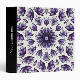 Flower Mandala Abstract Kaleidoscopic Pattern 3 Ring Binder