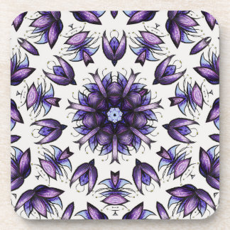 Flower Mandala Abstract Kaleidoscopic Pattern Beverage Coaster