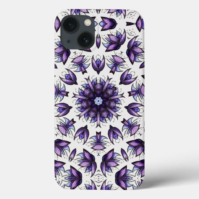 Flower Mandala Abstract Kaleidoscopic Pattern Case (Back)
