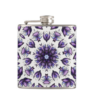 Flower Mandala Abstract Kaleidoscopic Pattern Flask