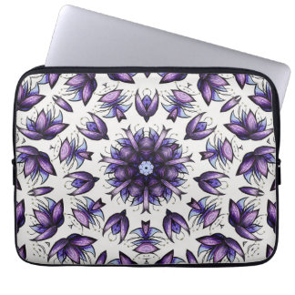 Flower Mandala Abstract Kaleidoscopic Pattern Laptop Sleeve