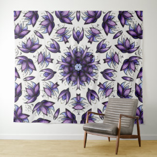 Flower Mandala Abstract Kaleidoscopic Pattern Tapestry