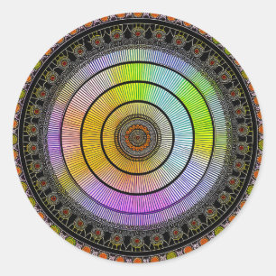 FLOWER MANDALA ART FOR SPIRITUAL MEDITATION CLASSIC ROUND STICKER