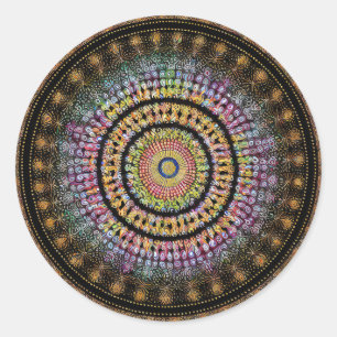 FLOWER MANDALA ART FOR SPIRITUAL MEDITATION CLASSIC ROUND STICKER