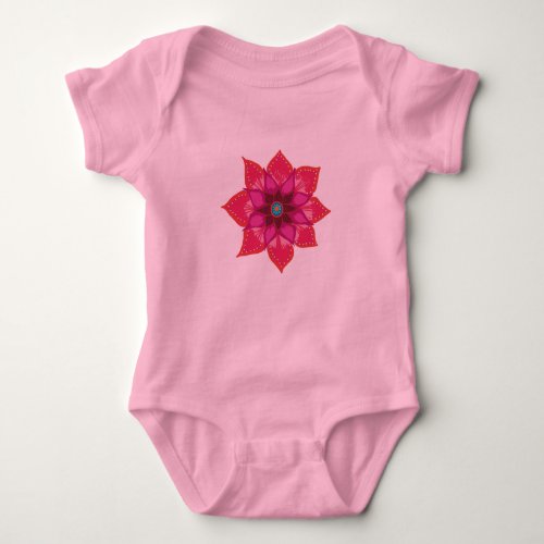 Flower mandala Baby Jersey Bodysuit White Baby Bodysuit