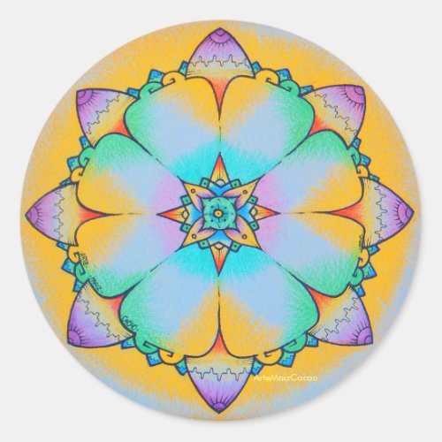 Flower Mandala Classic Round Sticker