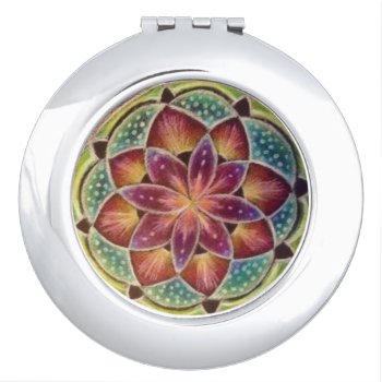 Flower Mandala Compact Mirror by arteeclectica at Zazzle