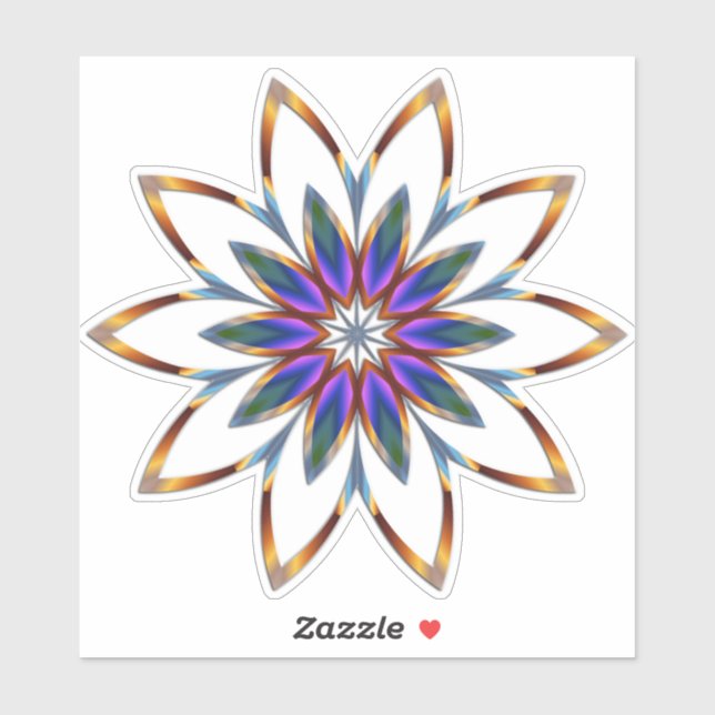 Flower Mandala, delicate and decorative, Sticker (Sheet)