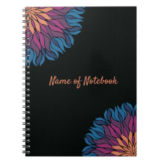 Flower Mandala in blues and mauve Notebook