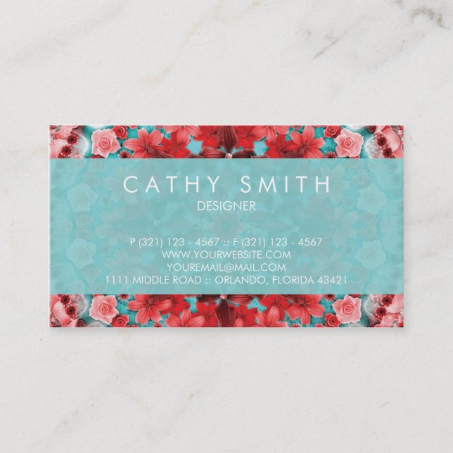 Flower Mandala Unique Business Card (Front)