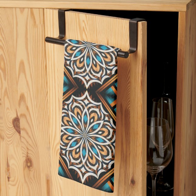 Flower Mandala Weave Kitchen Towel (Thirds Fold)