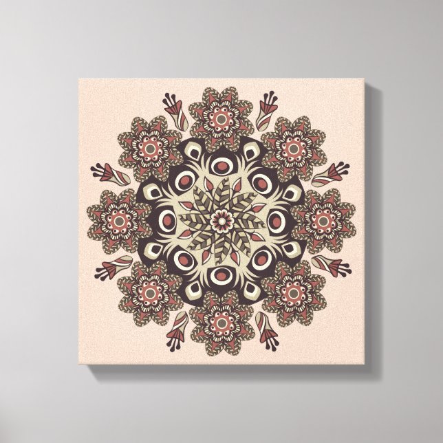 flower mandala wrapped canvas print (Front)