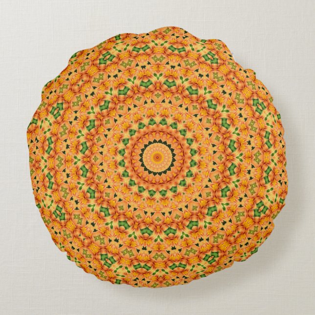 Flower Mandalal_MG_2221 Round Pillow (Back)