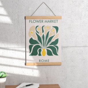 Flower Market Abstract Retro Calla lily Poster
