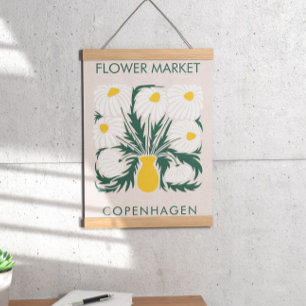Flower Market Abstract Retro Daisy Poster