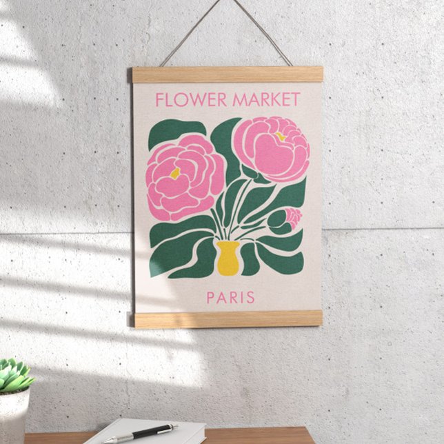 Flower Market  Abstract Retro Peony Poster (Creator Uploaded)