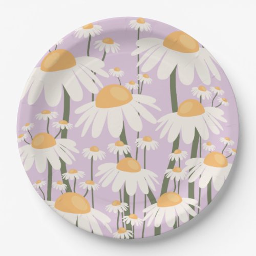 Flower Market Amsterdam Abstract Retro Daisies Paper Plates