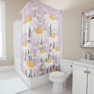 Flower Market Amsterdam Abstract Retro Daisies Shower Curtain