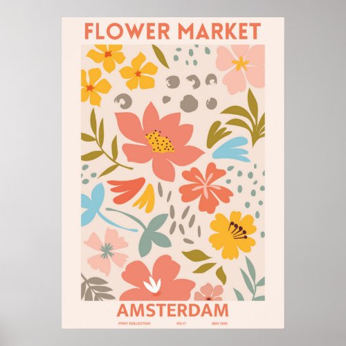 Flower Market Amsterdam Poster